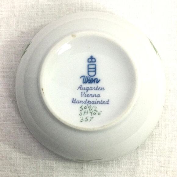 Austrian Wien Augarten Vienna Vintage Hand Painted Rose Porcelain Trinket Dish - Picture 9 of 14